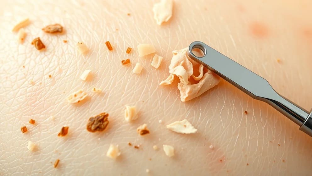 Bruna fläckar på huden som går att skrapa bort